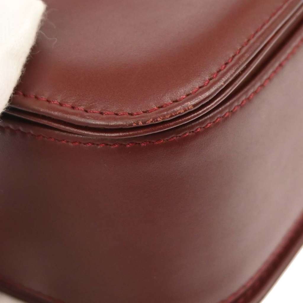 Cartier Must de Cartier Shoulder Bag Burgundy Leather Good condition - Box View
