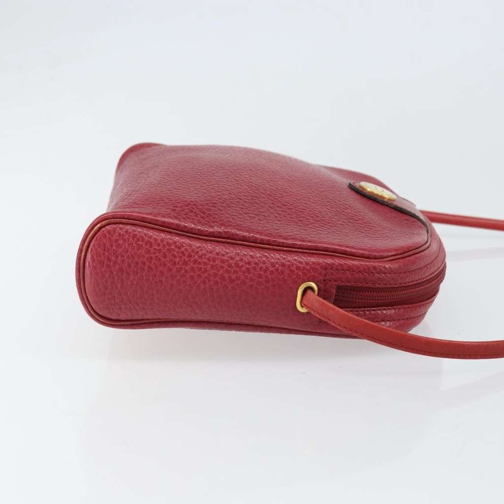 Christian Dior Vintage CD Logo Shoulder Bag Red Leather Good condition - Inside View