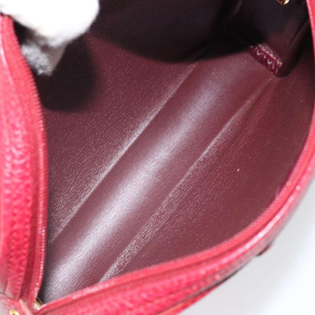 Christian Dior Vintage CD Logo Shoulder Bag Red Leather Good condition - Box View