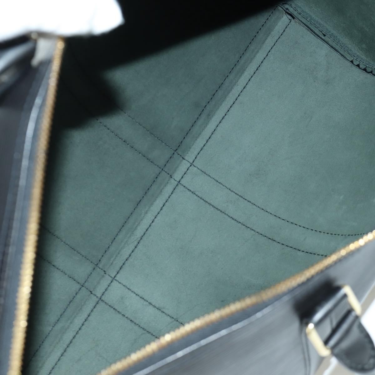 Louis Vuitton Keepall Bag Black Leather Good condition - Box View