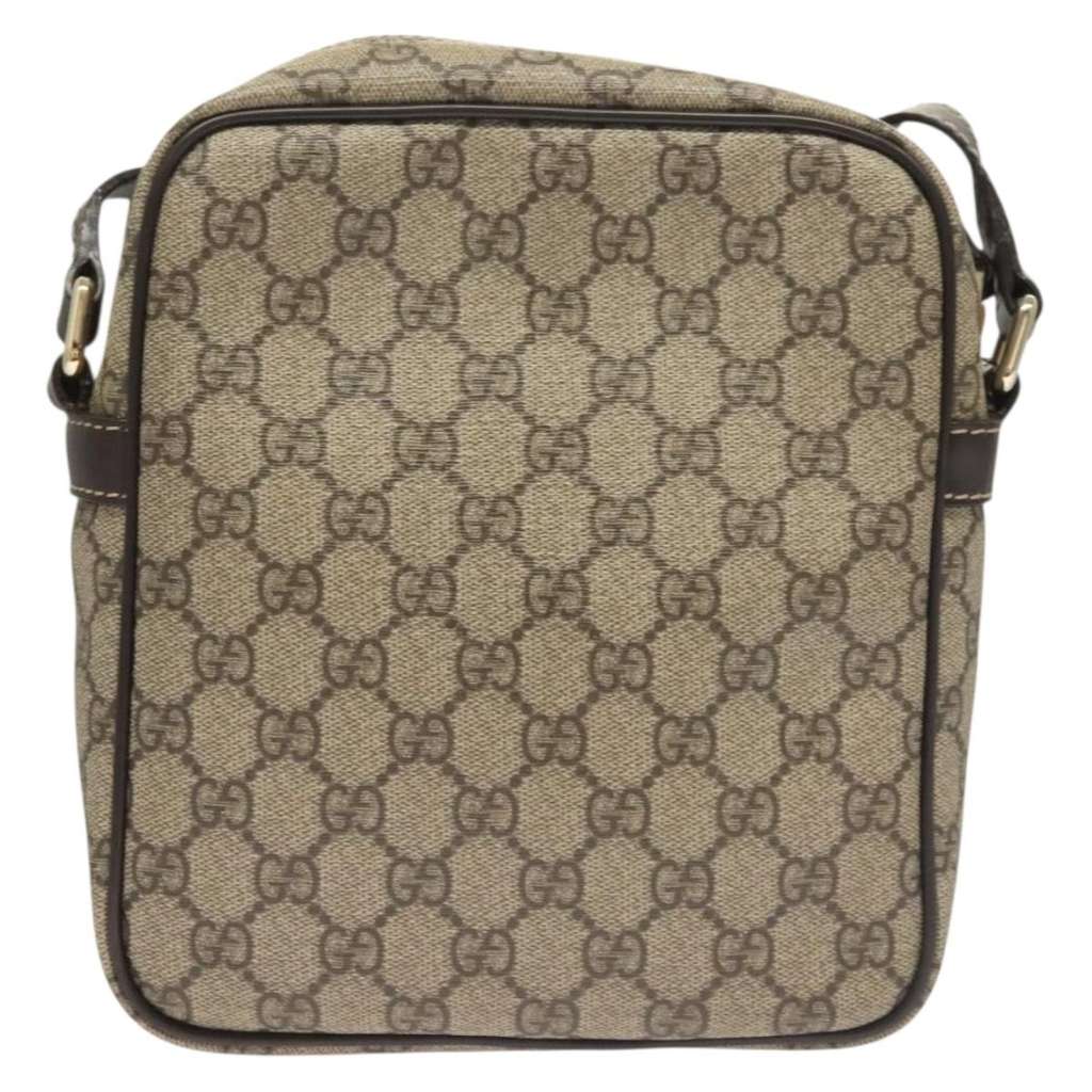 Gucci Front Zip Messenger Beige Canvas Good condition - Back View