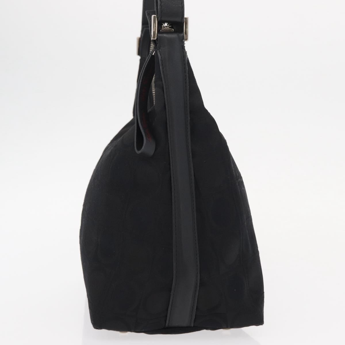 Salvatore Ferragamo Gancini Shoulder Bag Black Leather Good condition - Model View