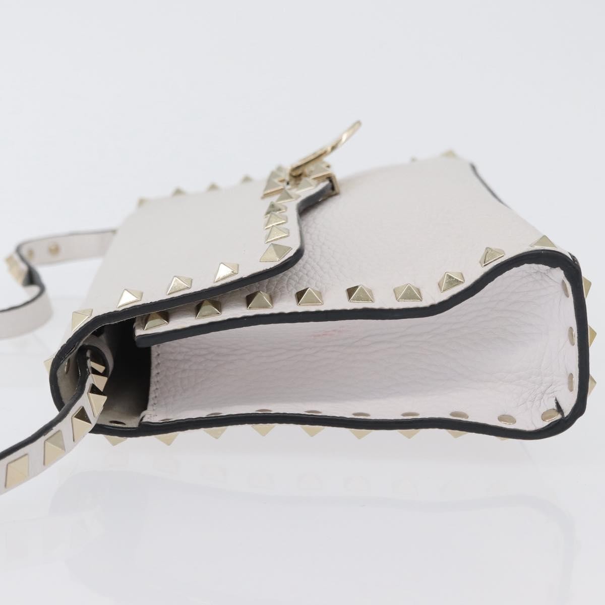Valentino Garavani Rockstud Flip Lock Flap Bag White Leather Good condition - Model View