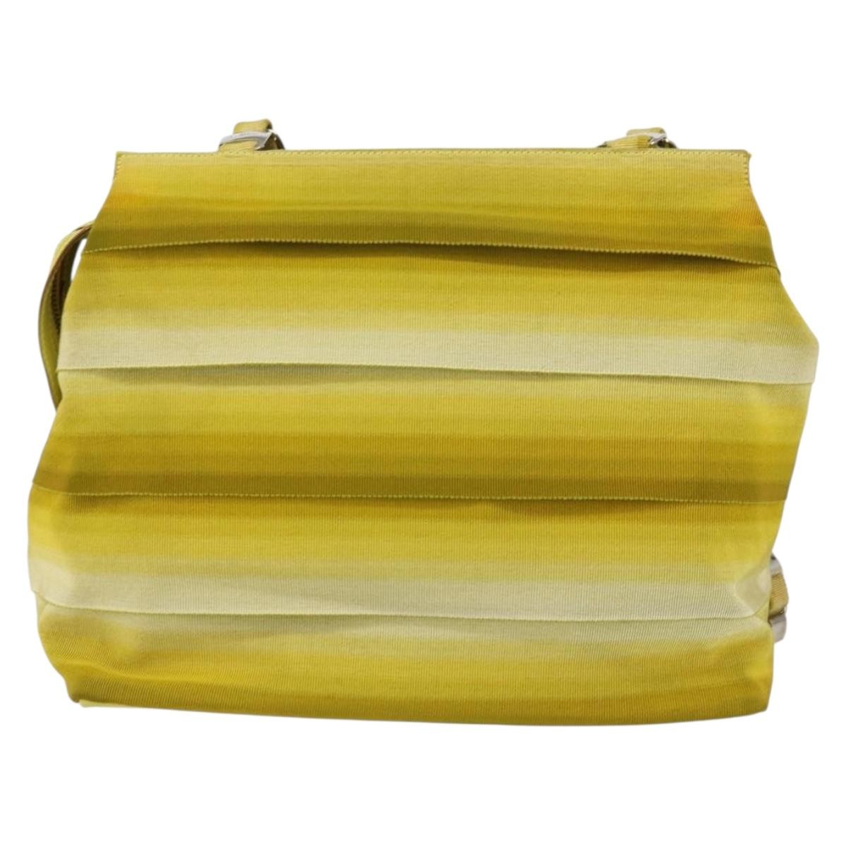 Salvatore Ferragamo Vala tote Yellow Canvas Good condition - Back View