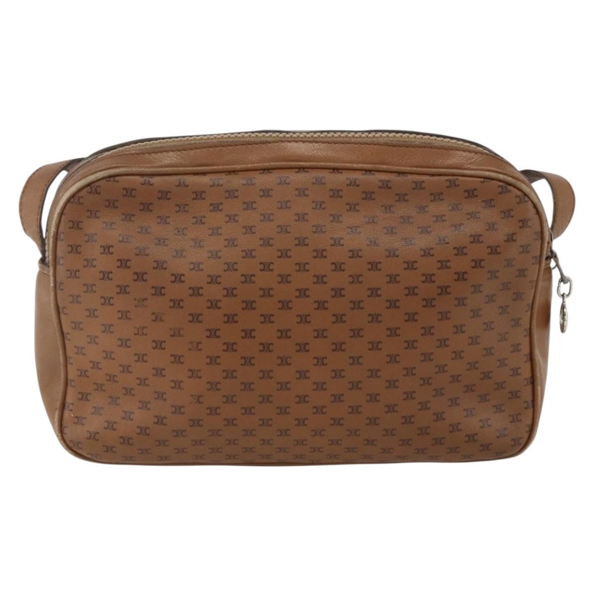 Celine Vintage Macadam Shoulder Bag Brown Canvas Good condition - Back View