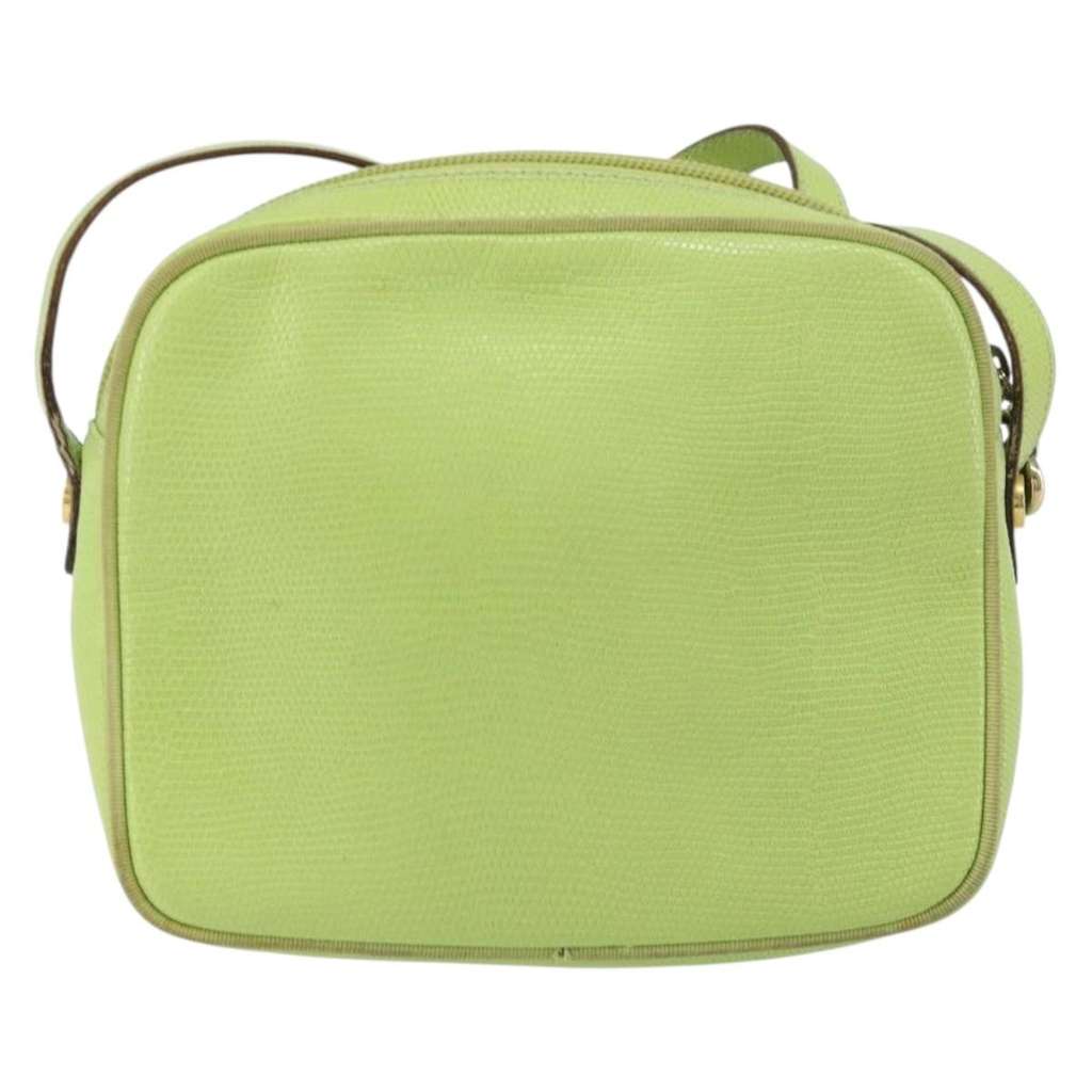 Salvatore Ferragamo Vala Shoulder Bag Green Leather Good condition - Back View