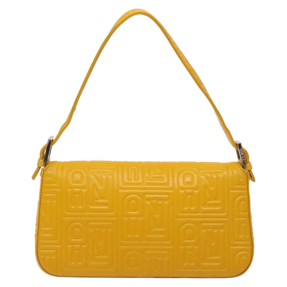 Fendi Baguette NM Bag Yellow Leather Good condition - Back View