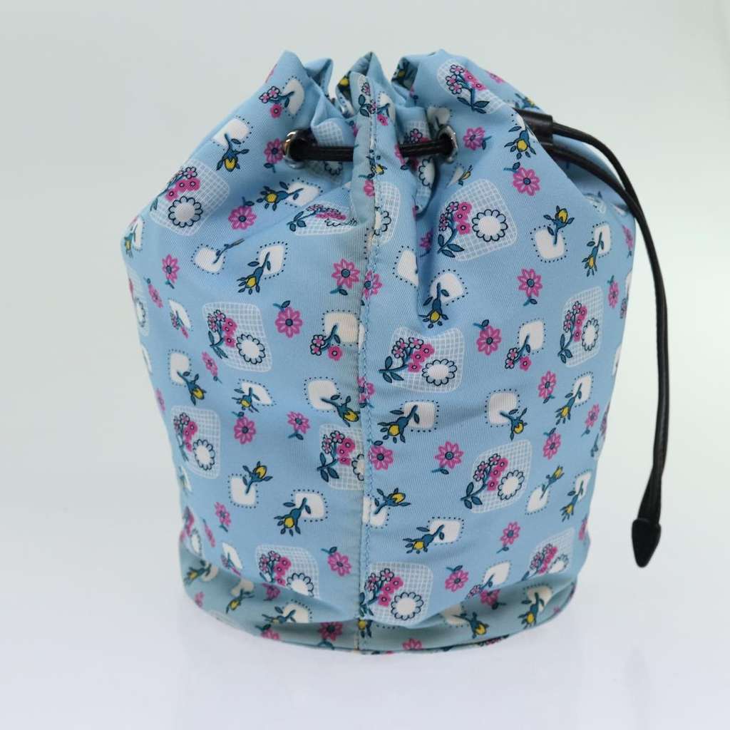 Miu Miu Drawstring Pouch Blue Good condition - Model View