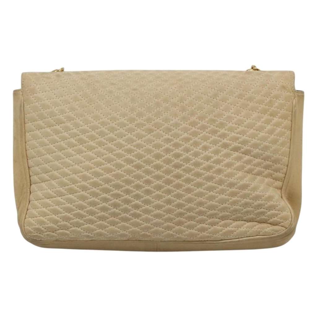 Bally Vintage Chain Shoulder Bag Beige Leather Good condition - Back View