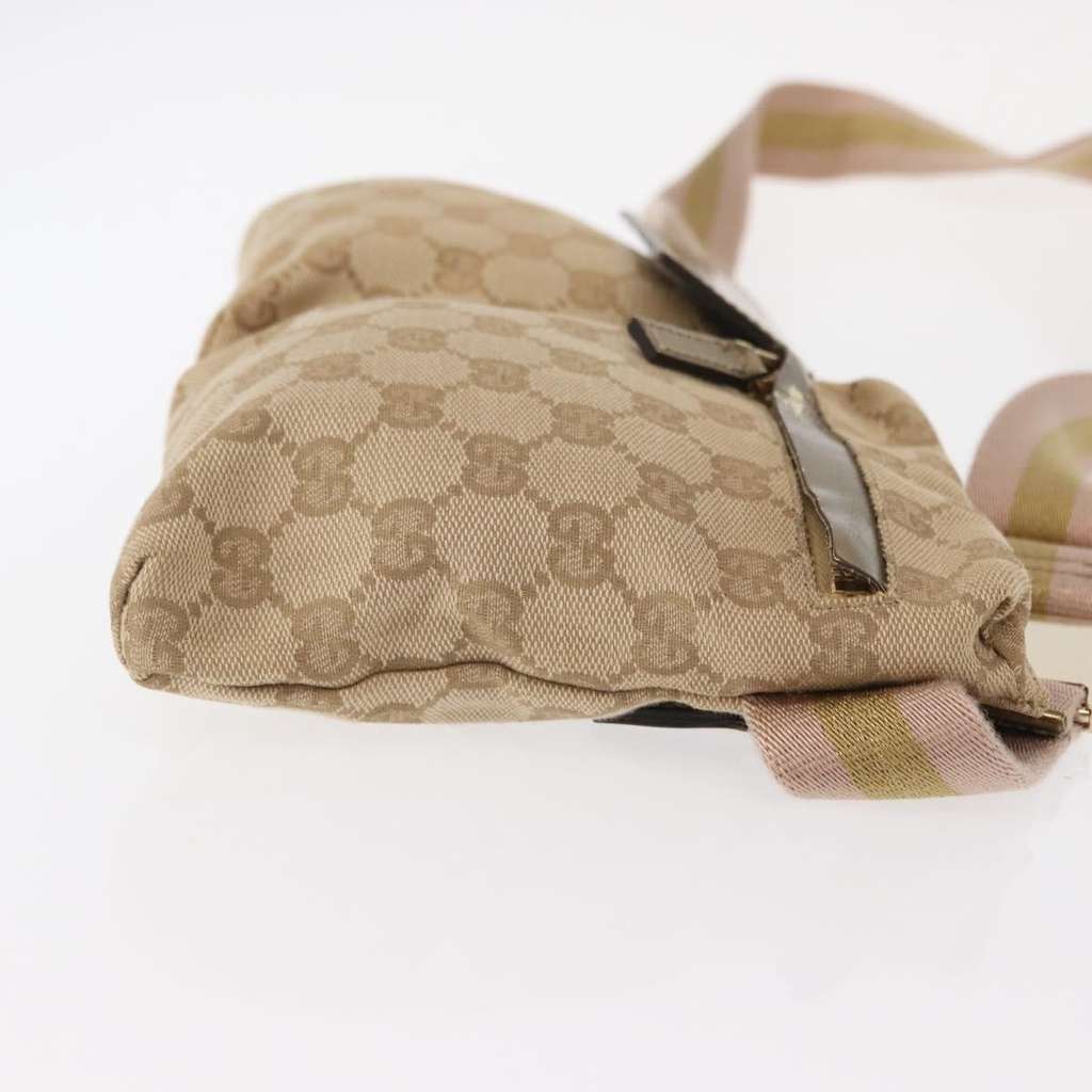 Gucci Vintage Double Belt Bag Beige Canvas Good condition - Inside View