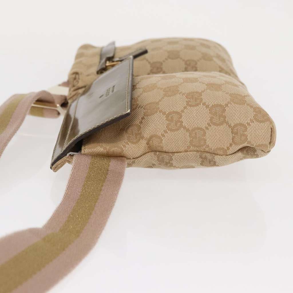 Gucci Vintage Double Belt Bag Beige Canvas Good condition - Model View