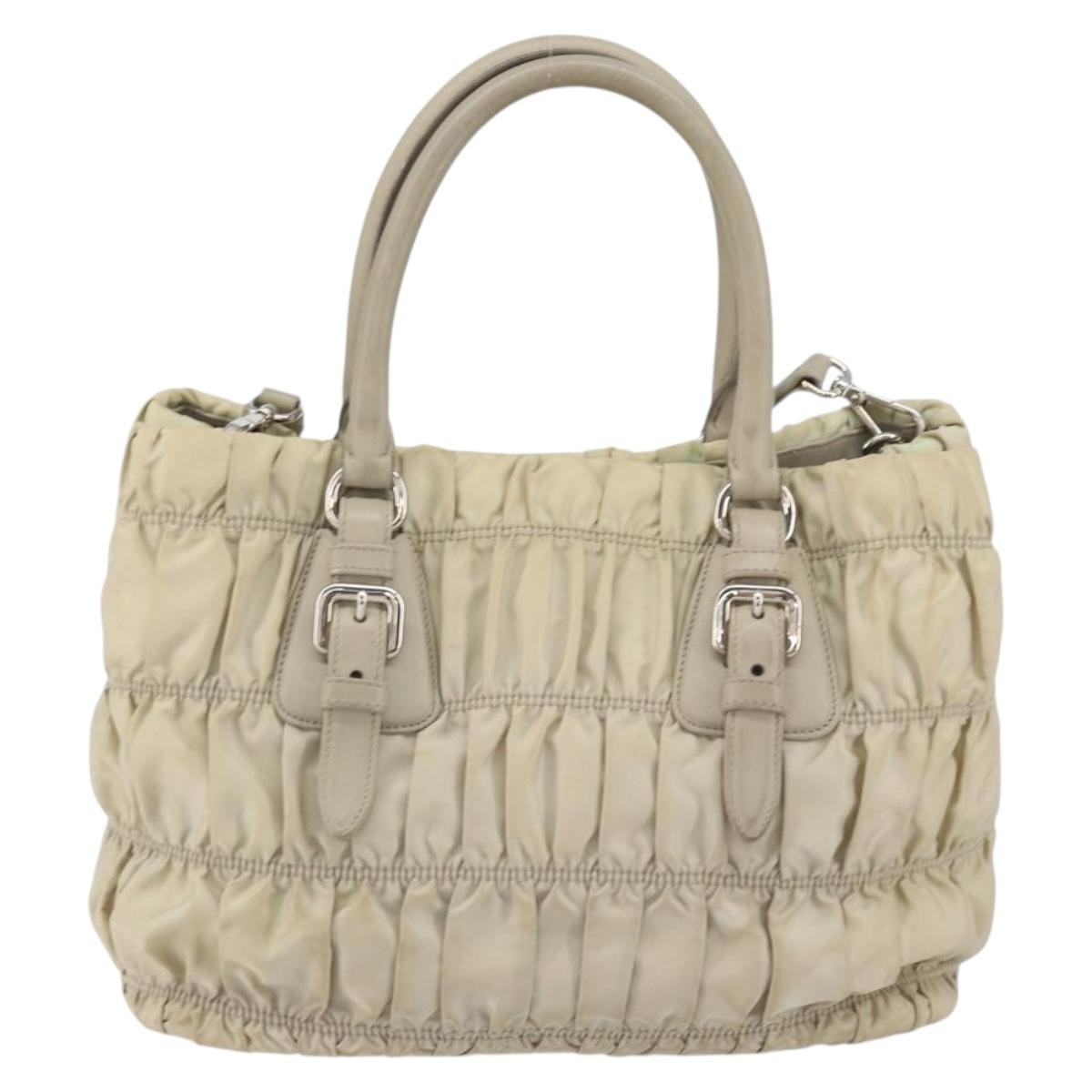 Prada Gaufre Convertible Tote Beige Fair condition - Back View