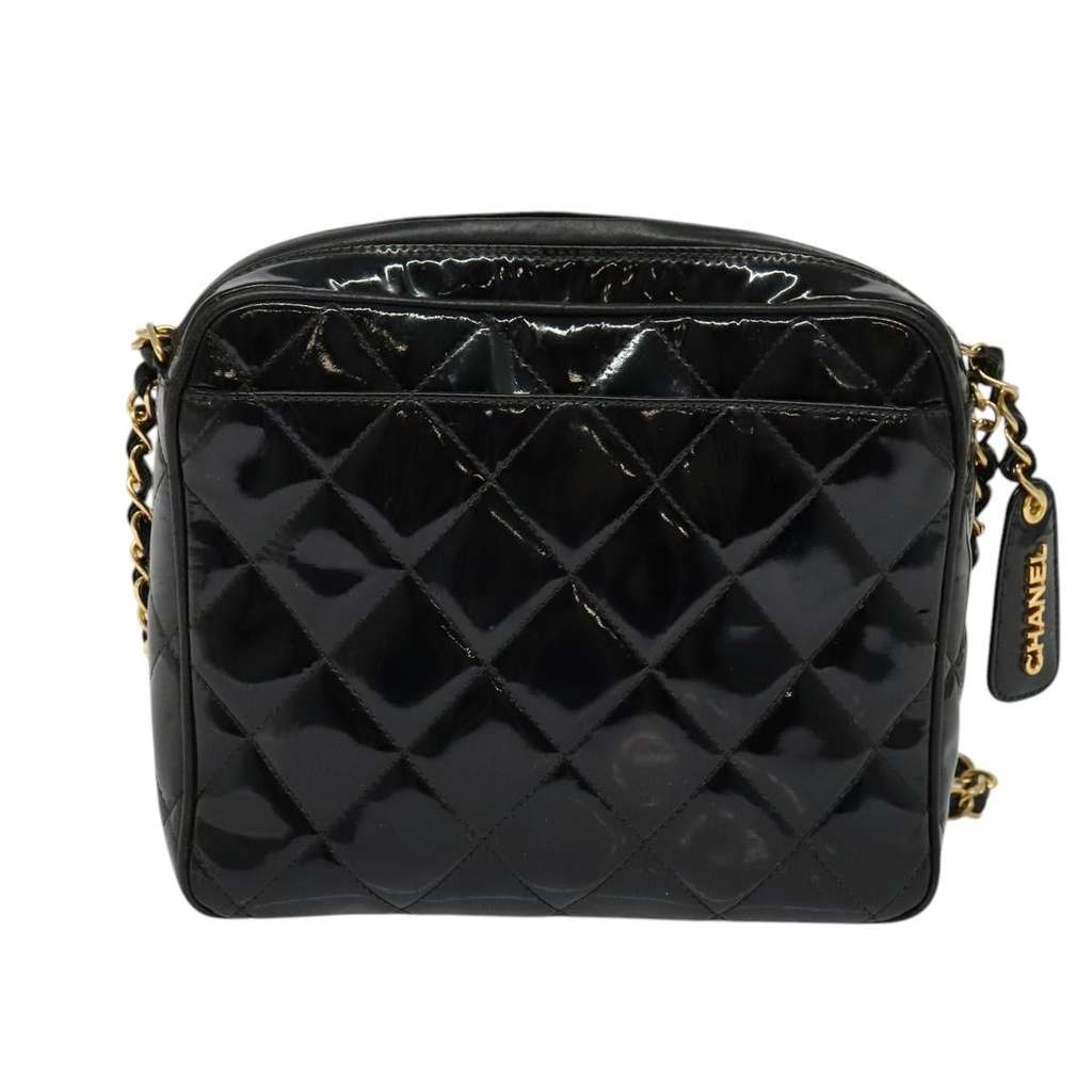 Chanel Vintage Square Front Pocket Camera Bag Black Good condition - Back View