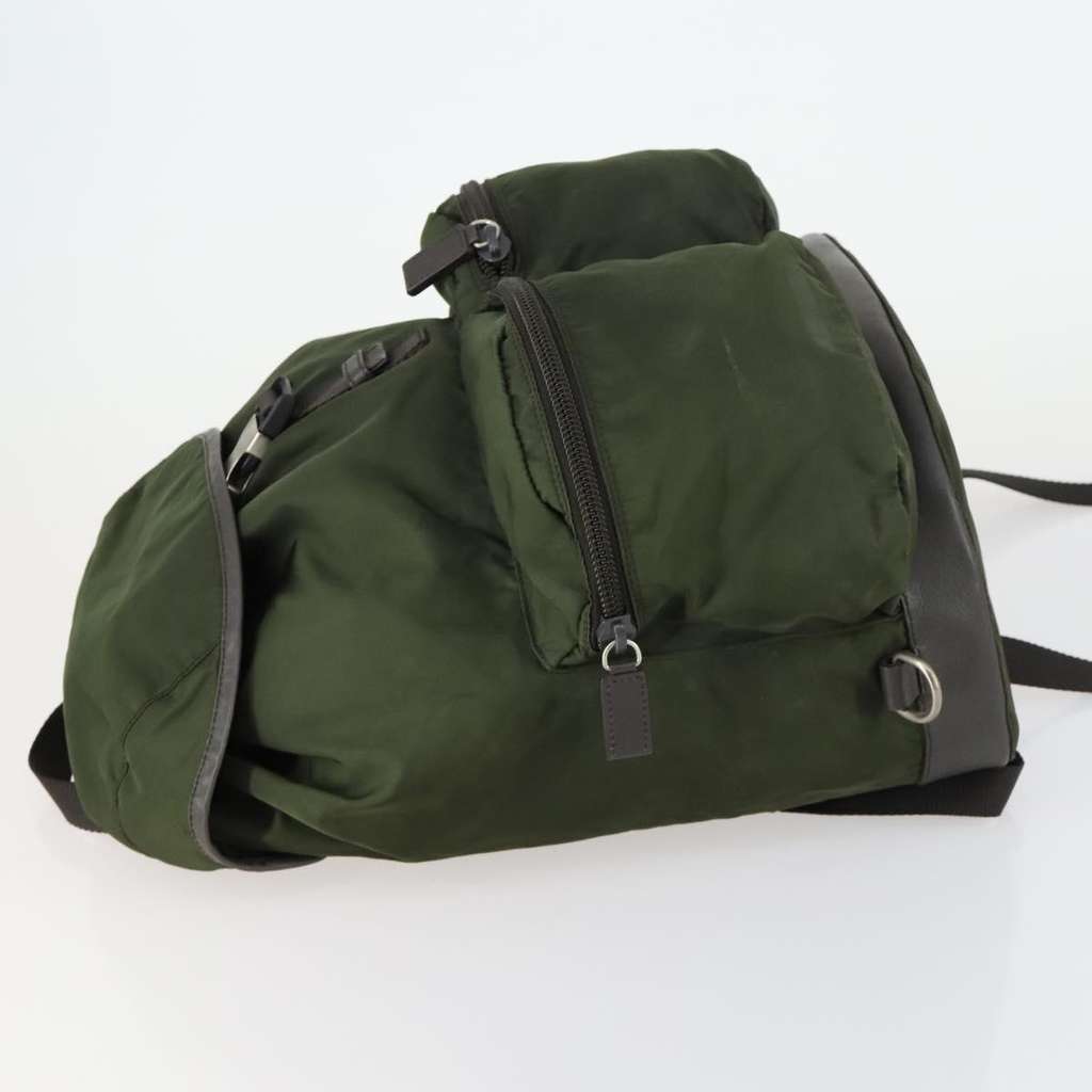 Prada Double Front Pocket Backpack Khaki Good condition - Model View
