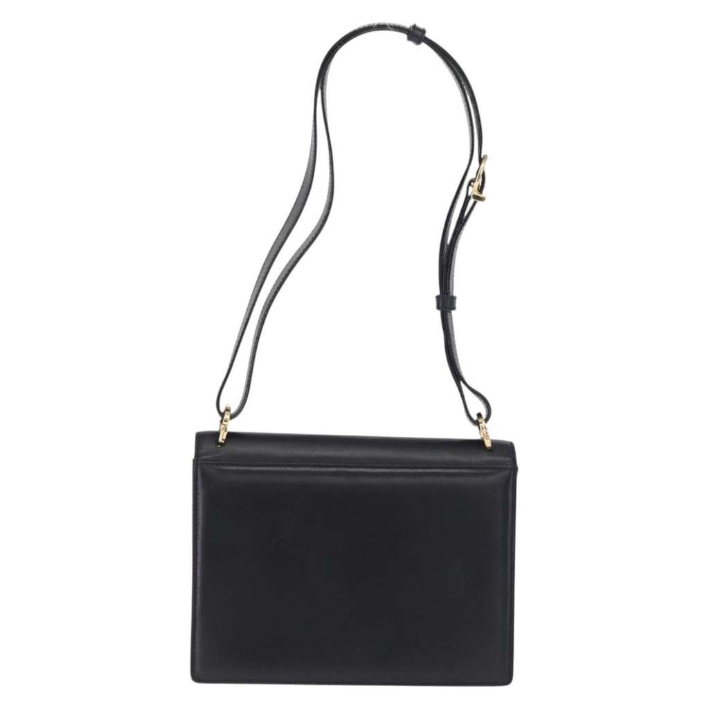 Salvatore Ferragamo Gancini Shoulder Bag Navy Leather Good condition - Back View