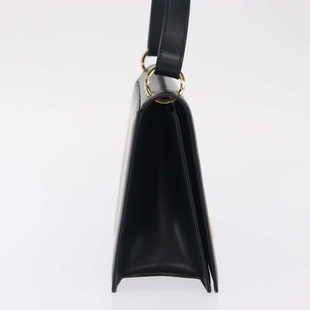 Salvatore Ferragamo Gancini Shoulder Bag Navy Leather Good condition - Model View