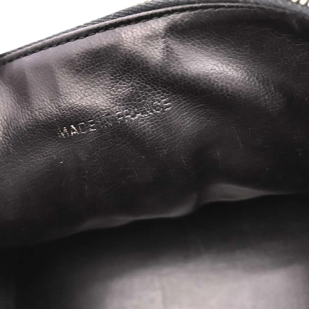 Chanel Vintage Timeless Cosmetic Case Black Leather Good - Model View