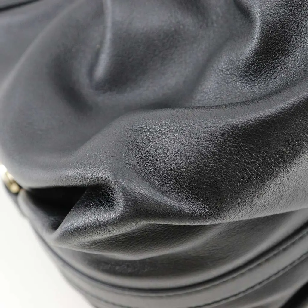 Bvlgari Chandra Hobo Black Leather Good - Inside View