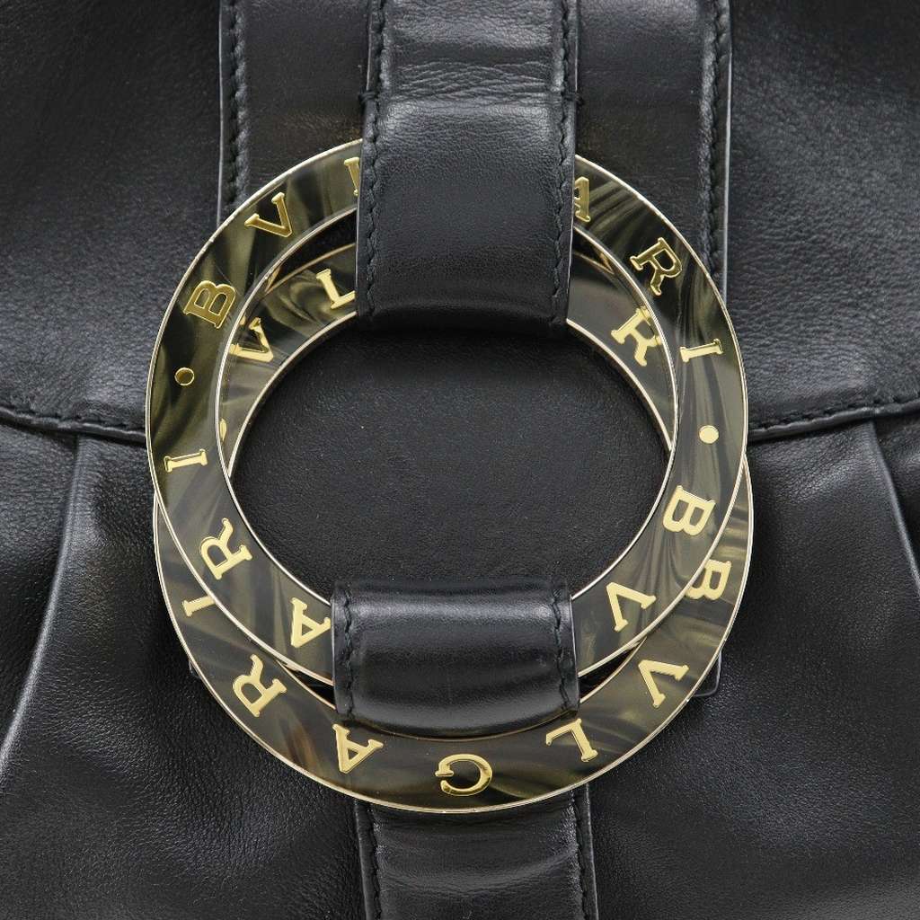 Bvlgari Chandra Hobo Black Leather Good condition - Box View