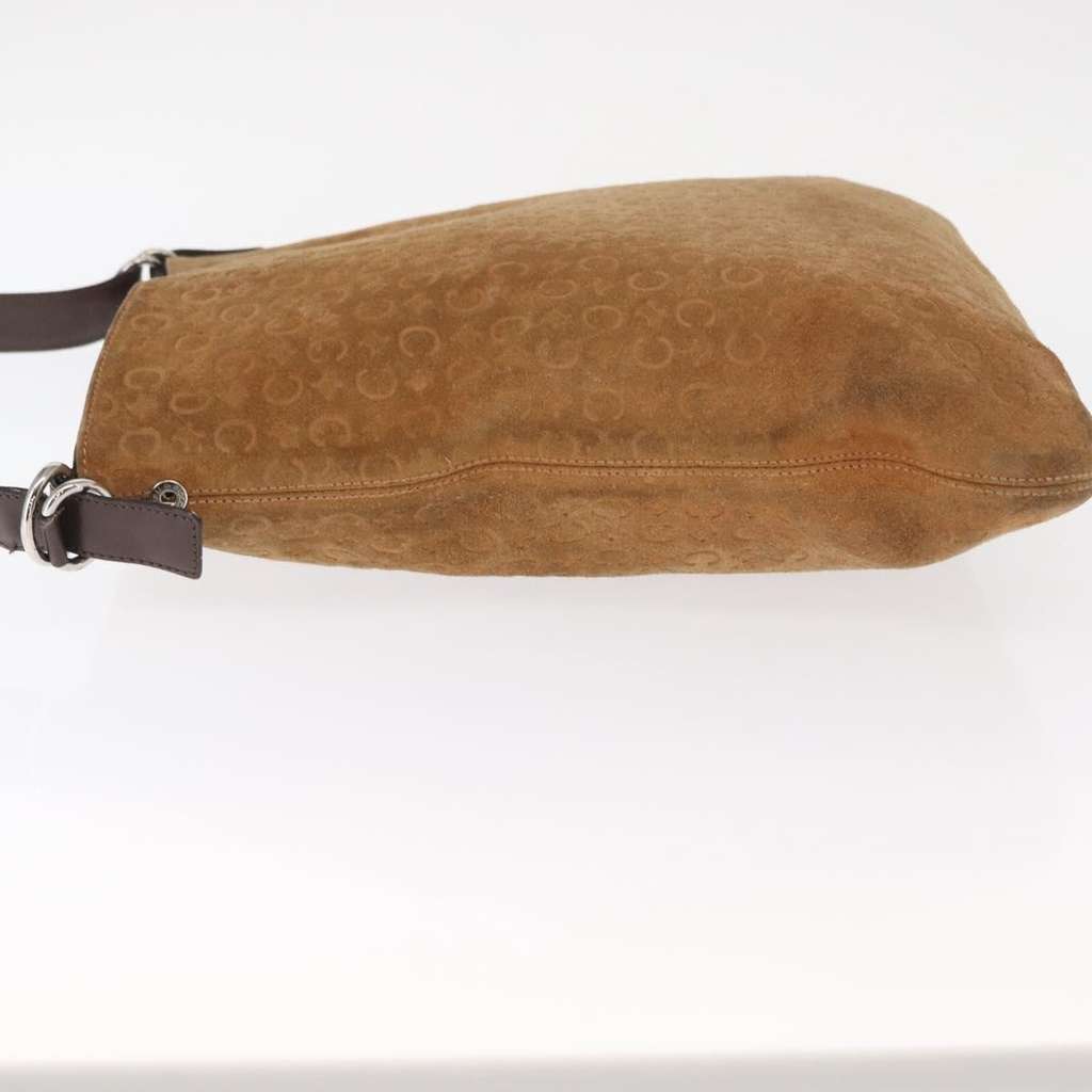 Celine Vintage Macadam Shoulder Bag Brown Suede Fair condition - Model View