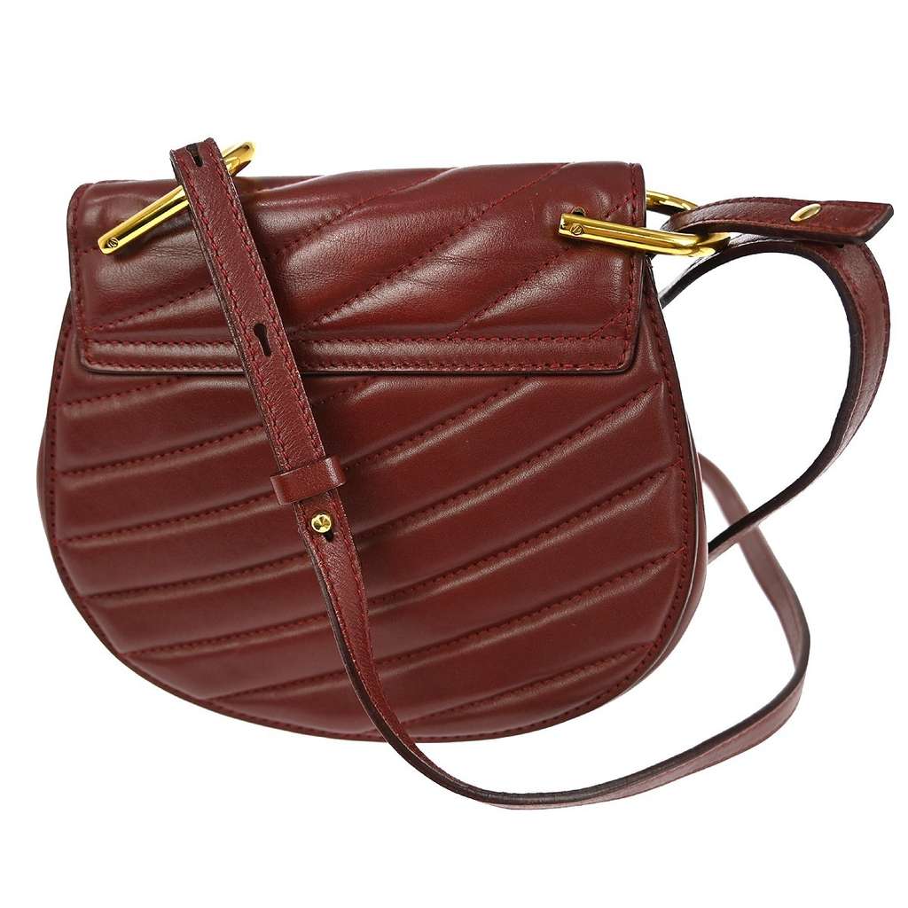 Chloe Drew Bijou Crossbody Bag Burgundy Leather Good condition - Back View