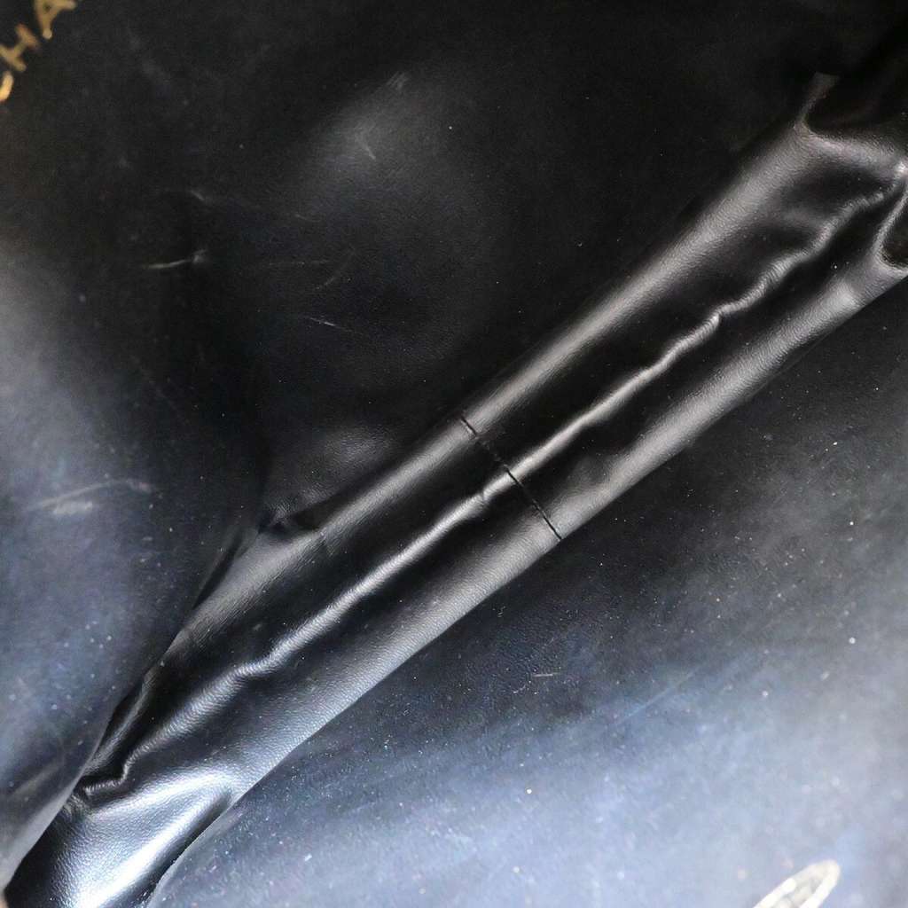 Chanel Triple CC Chain Shoulder Bag Black Leather Good condition - Box View