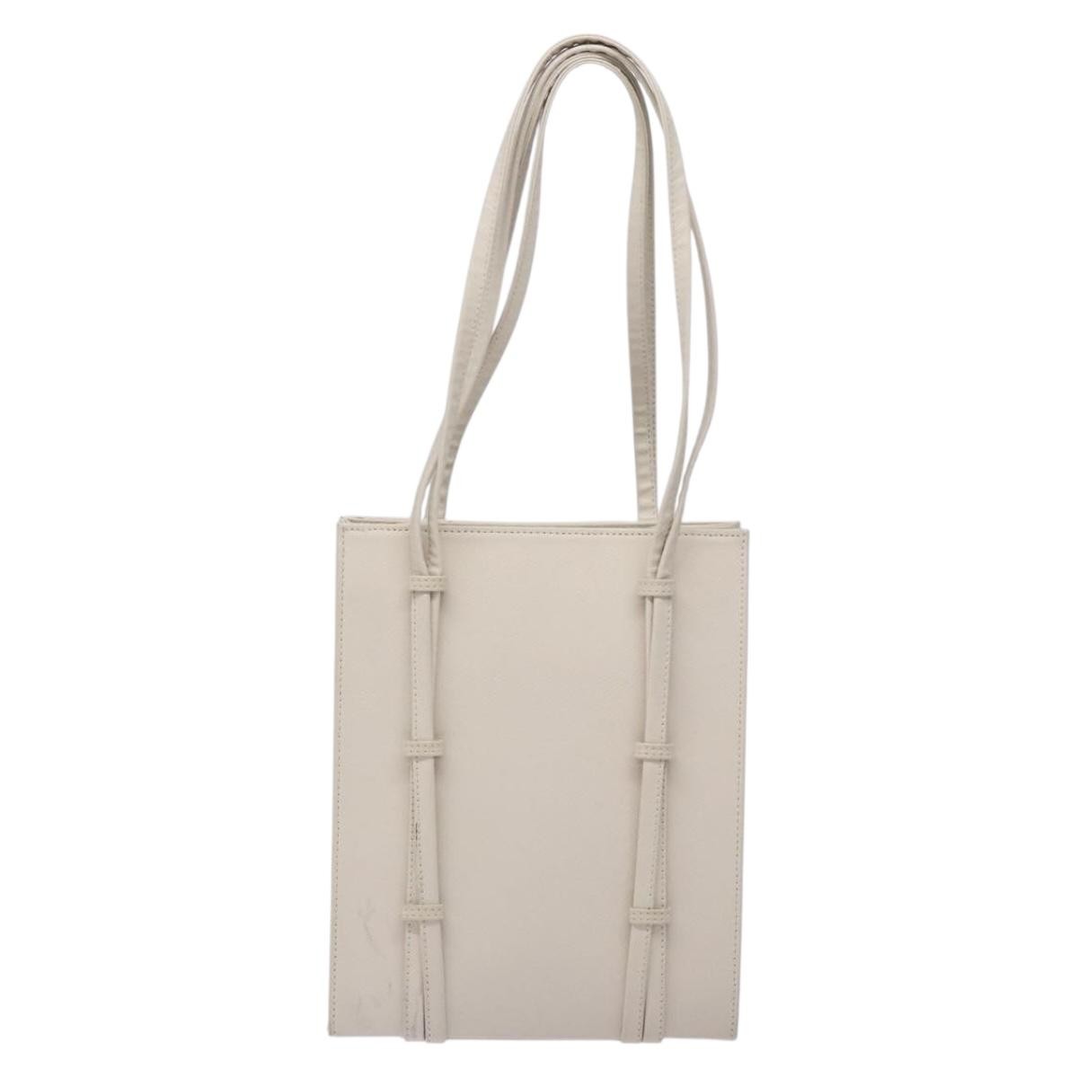 Mcm Vintage Shoulder Bag White Leather Good condition - Back View