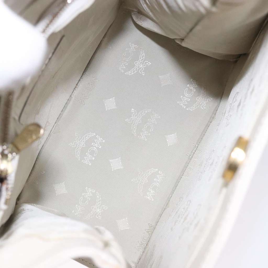 Mcm Vintage Shoulder Bag White Leather Good condition - Box View
