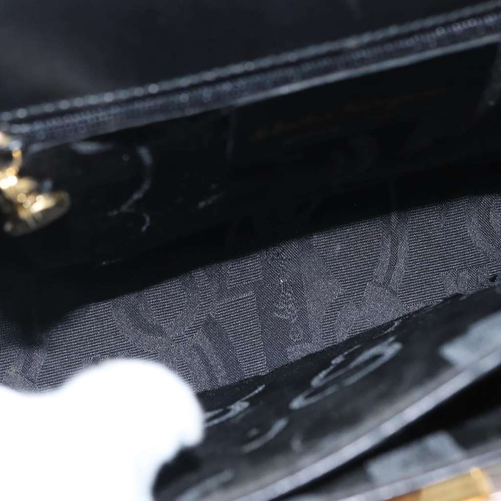 Salvatore Ferragamo Convertible Top Handle Bag Black Leather Good condition - Box View