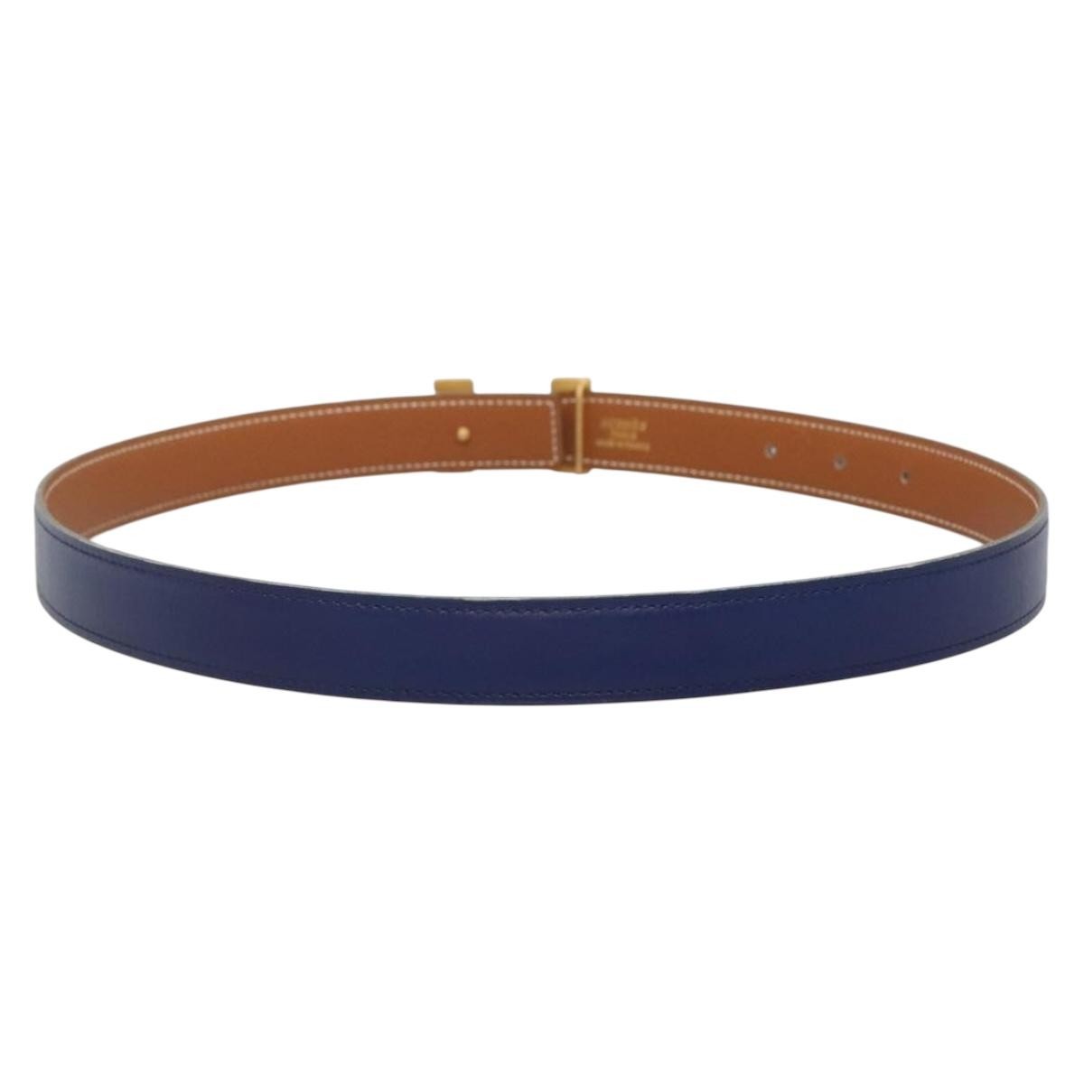 Hermès Constance Belt Blue Leather Good condition - Back View