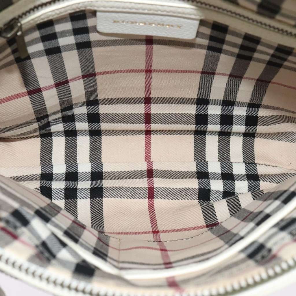 Burberry Shoulder Bag White Leather Good condition - Box View