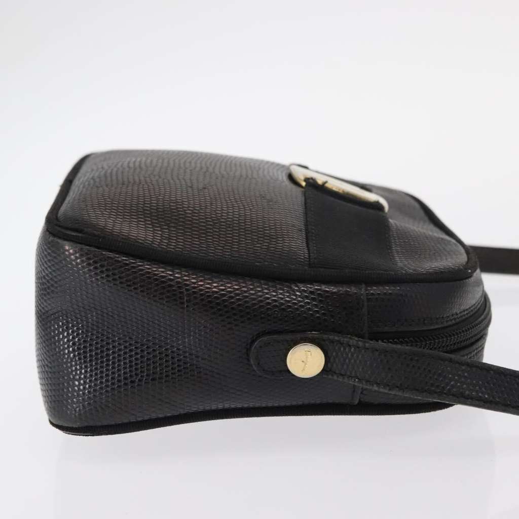 Salvatore Ferragamo Vala Shoulder Bag Black Leather Good condition - Inside View