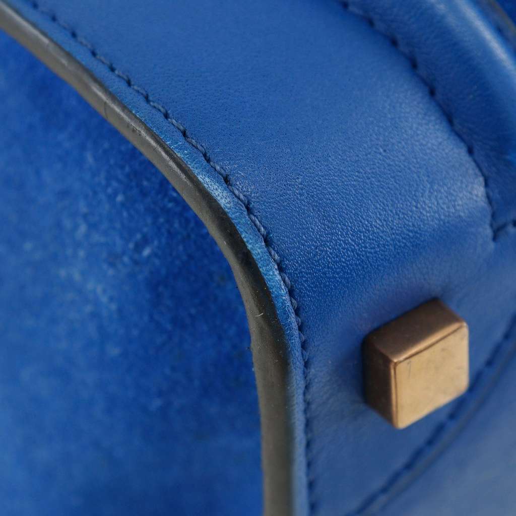 Celine Luggage Bag Blue Suede Good condition - Model View