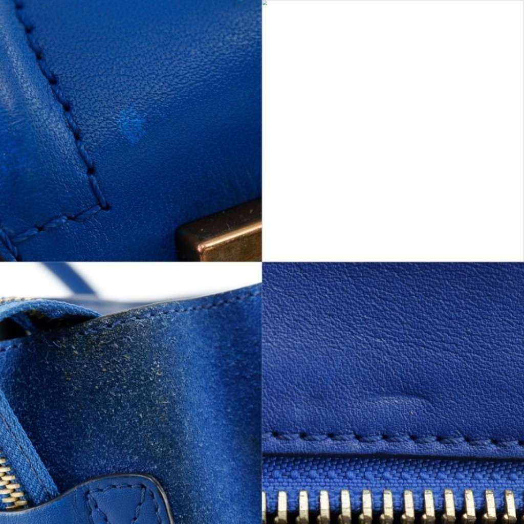 Celine Luggage Bag Blue Suede Good condition - Box View