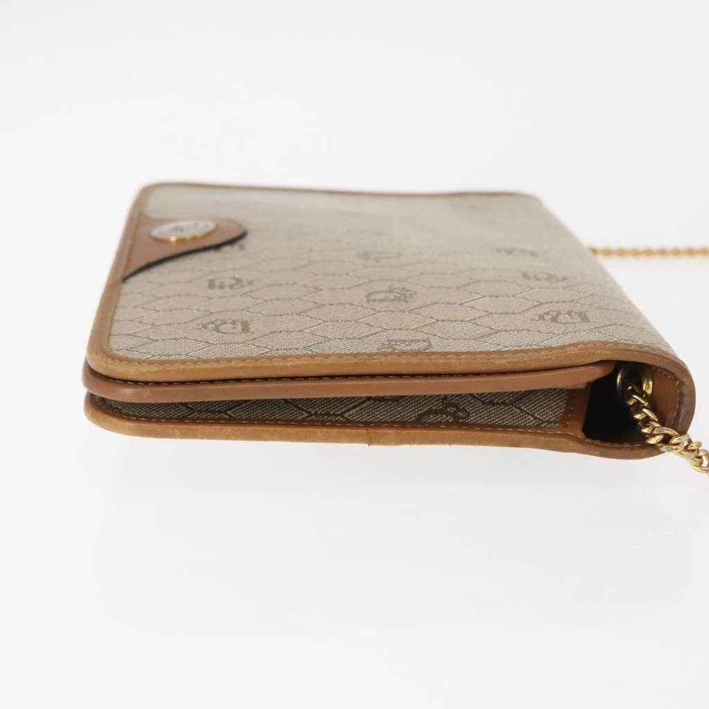 Christian Dior Vintage Honeycomb chain Beige Canvas Good condition - Inside View