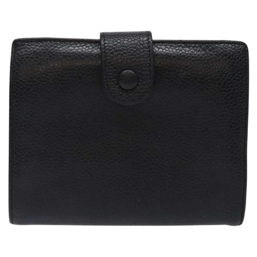 Chanel CC Bifold Wallet Black Leather Good condition - Back View