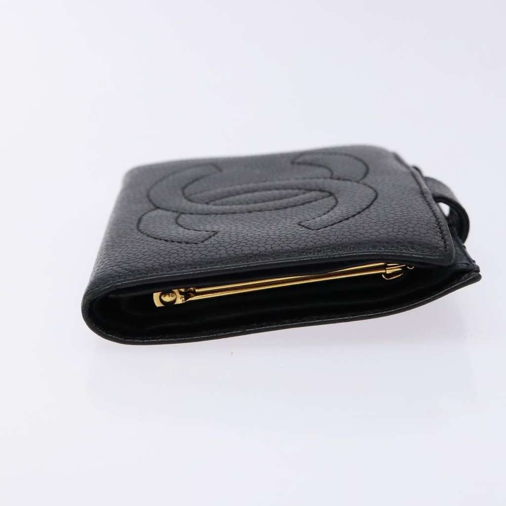 Chanel CC Bifold Wallet Black Leather Good condition - Inside View