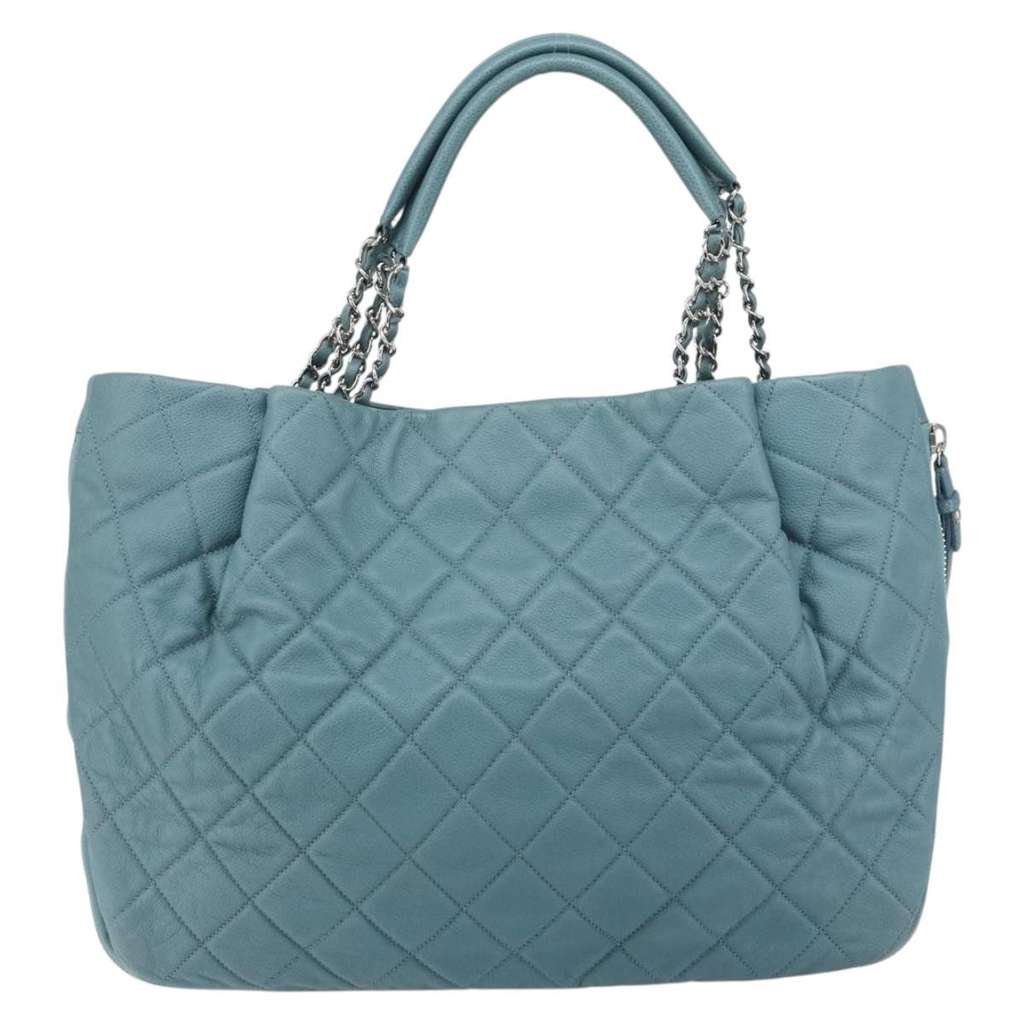 Chanel Timeless CC Expandable Tote Blue Leather Good condition - Back View