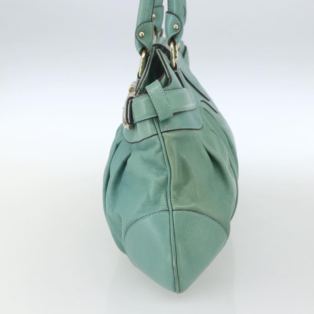 Salvatore Ferragamo Gancini handbag Green Leather Good condition - Model View