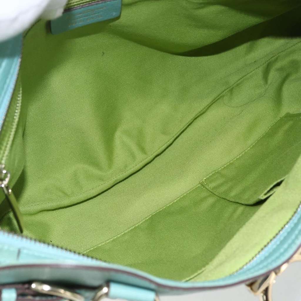 Salvatore Ferragamo Gancini handbag Green Leather Good condition - Box View