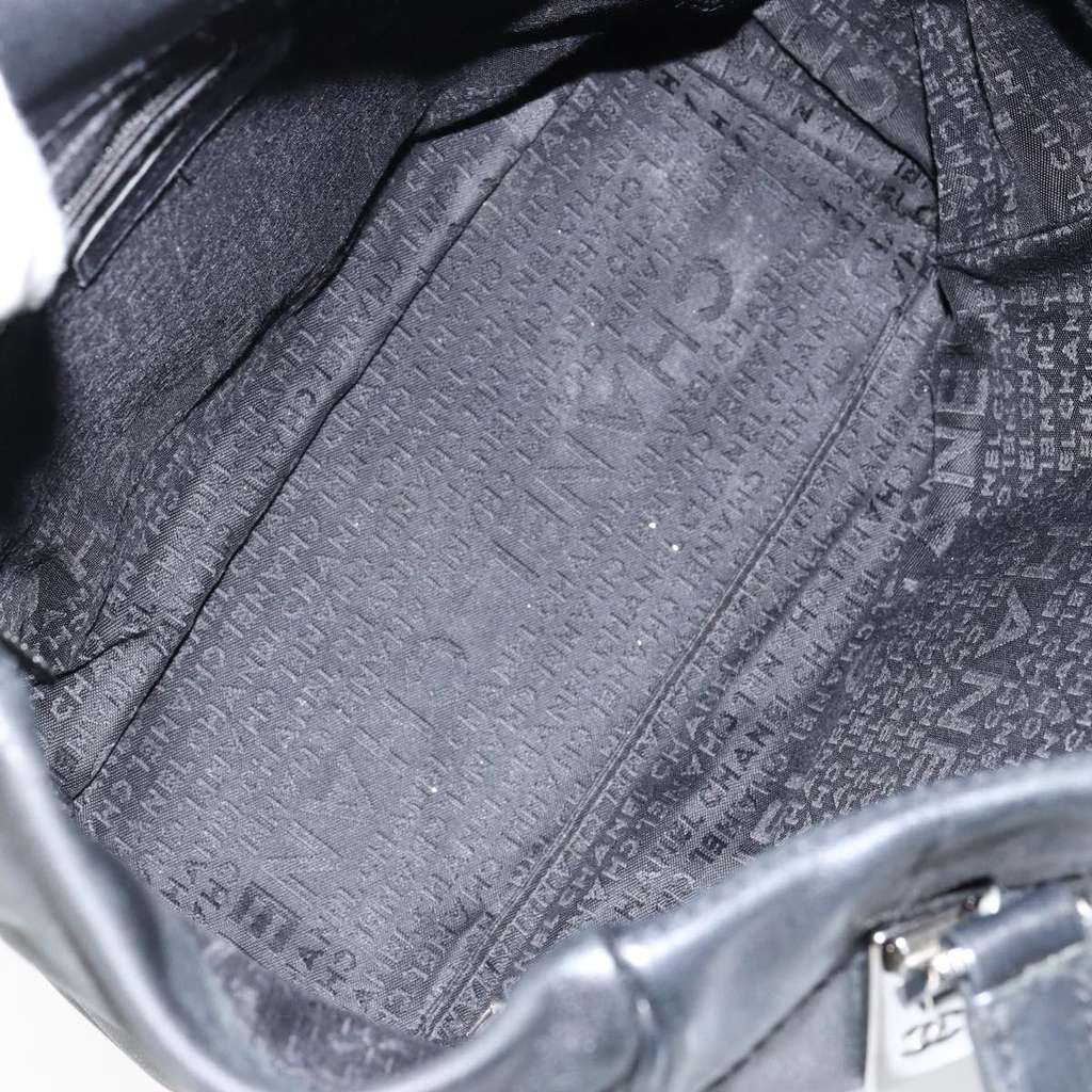 Chanel Square Stitch Tote Black Leather Good condition - Box View