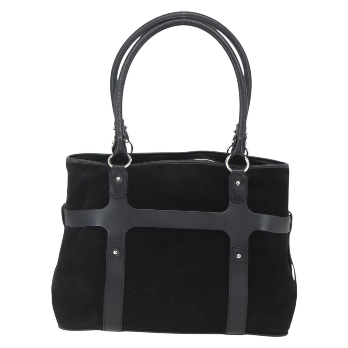 Salvatore Ferragamo Gancini handbag Black Suede Good condition - Back View