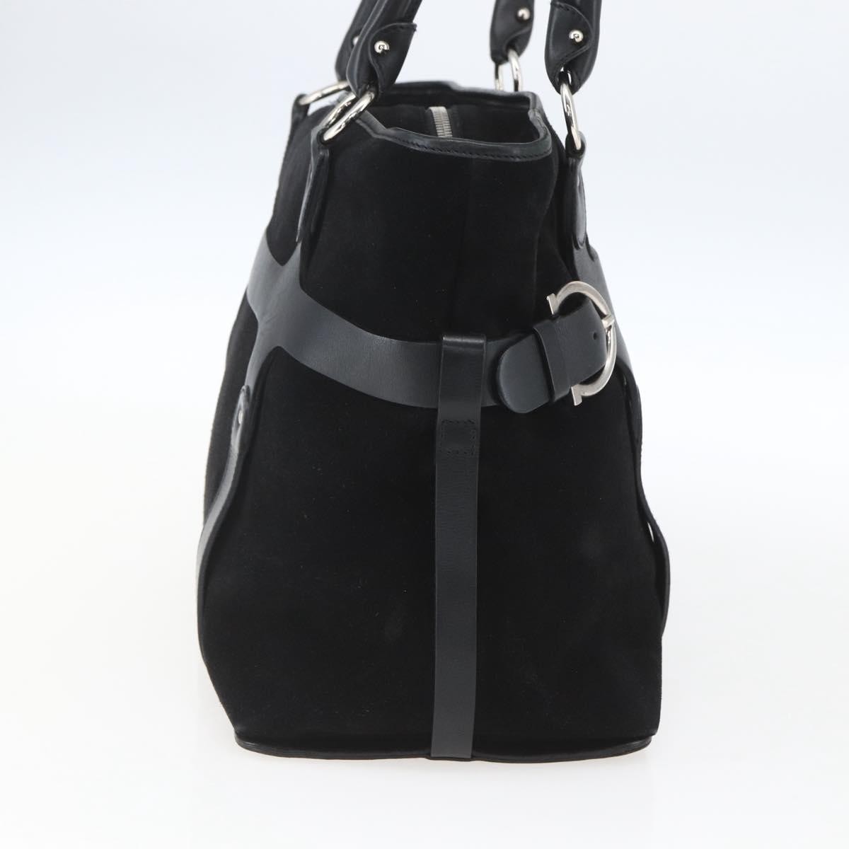 Salvatore Ferragamo Gancini handbag Black Suede Good condition - Inside View