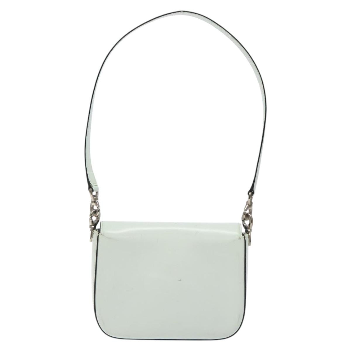 Celine Flap Shoulder Bag Silver Leather Good condition - Back View