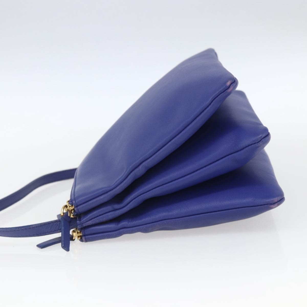 Celine Trio Crossbody Bag Blue Leather Good condition - Inside View