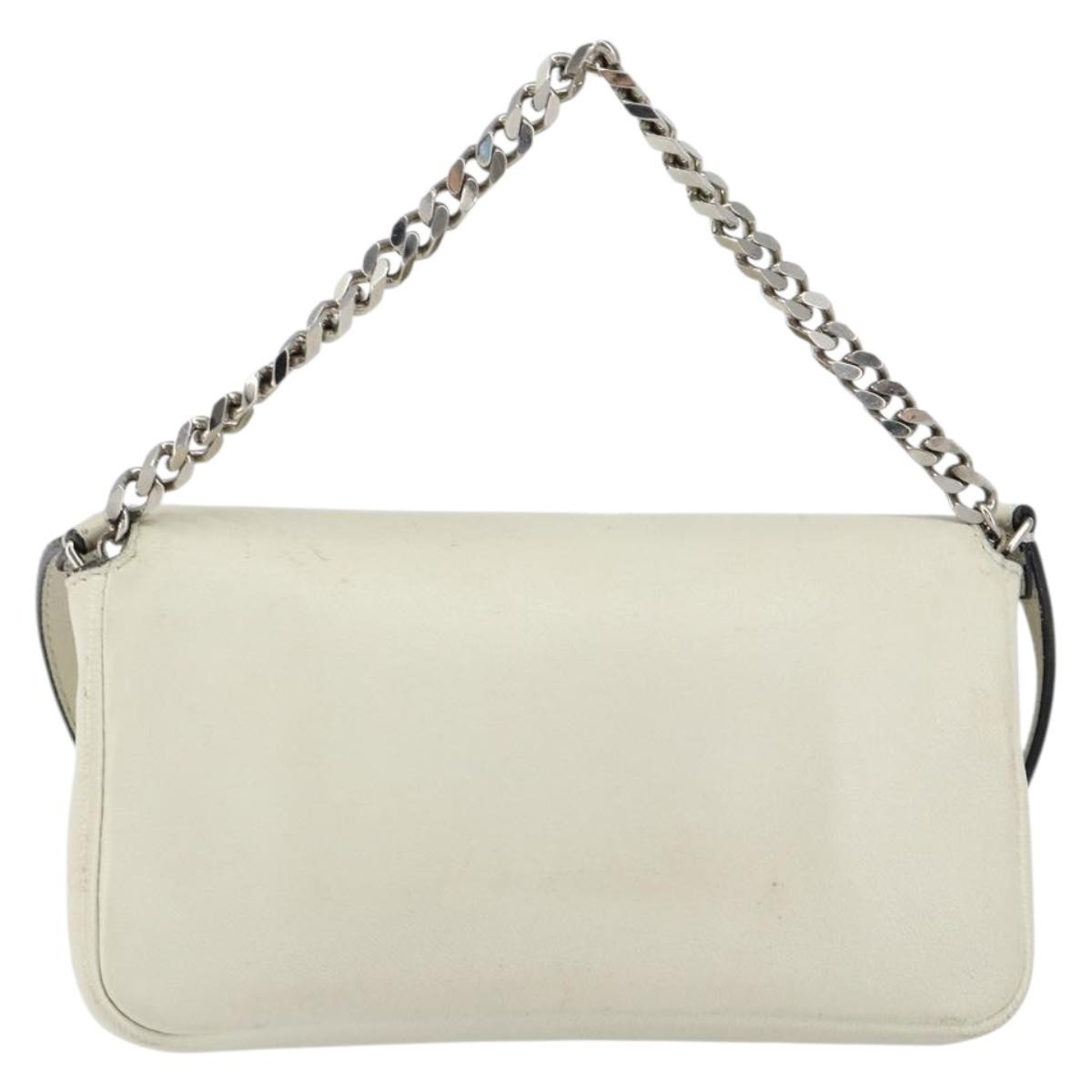 Fendi Monster Baguette White Leather Good condition - Back View