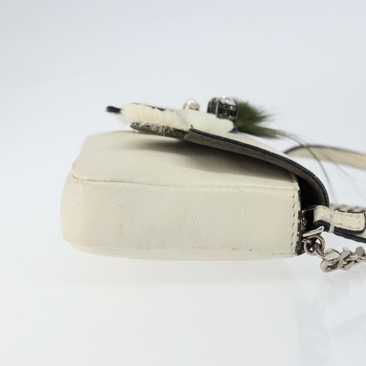 Fendi Monster Baguette White Leather Good condition - Inside View