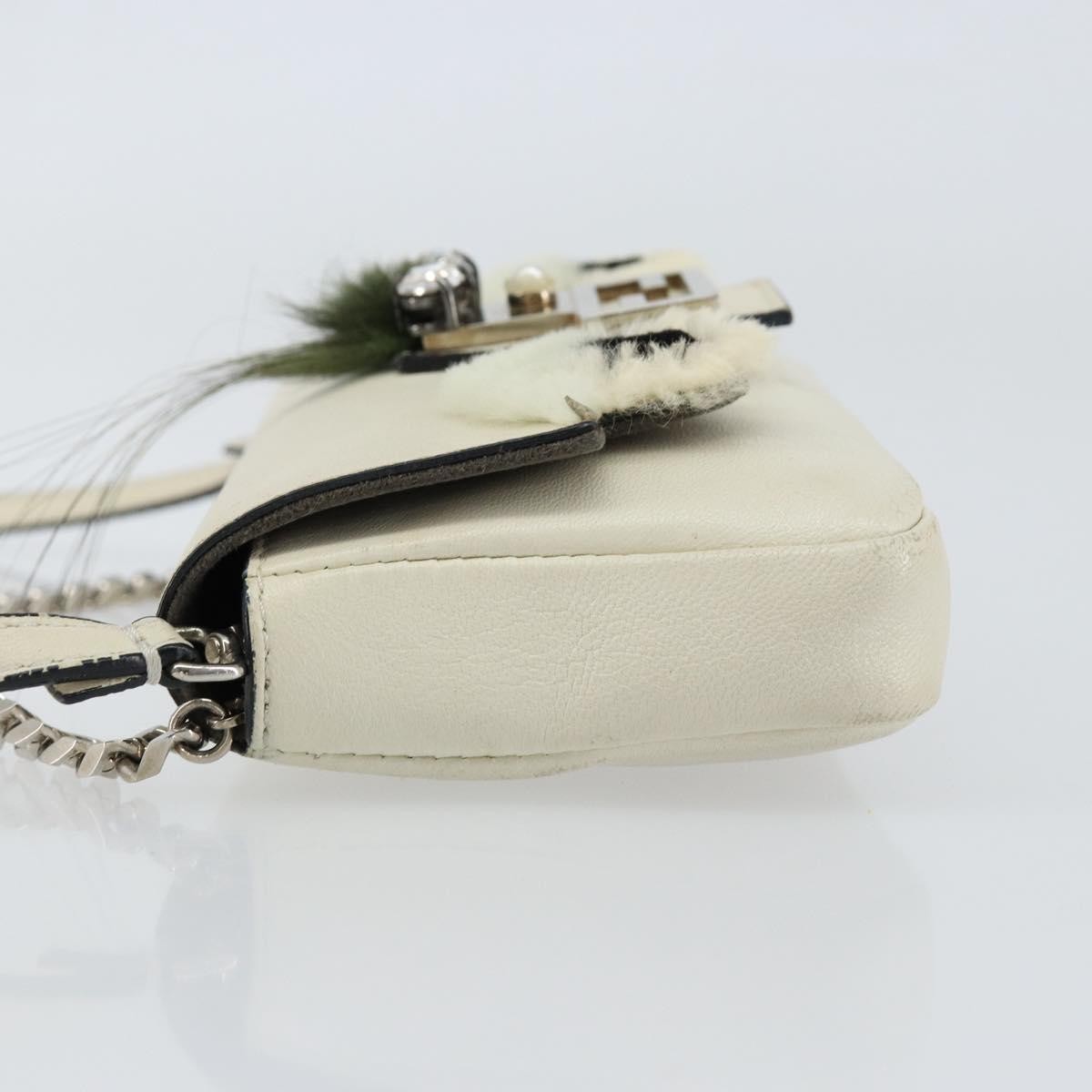 Fendi Monster Baguette White Leather Good condition - Model View