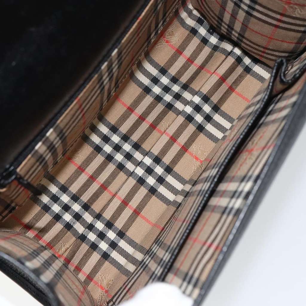 Burberry Vintage Handbag Black Leather Good condition - Box View