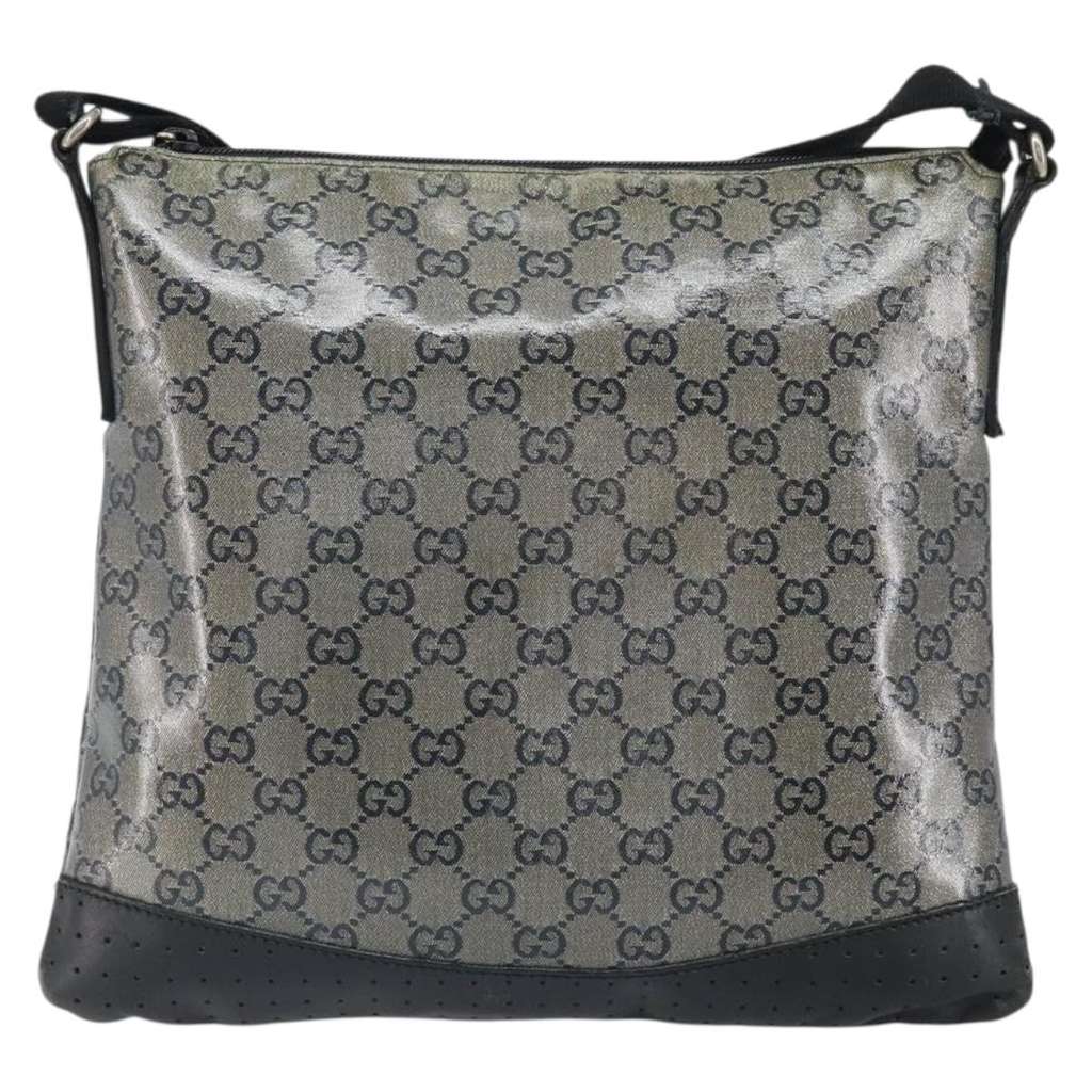 Gucci Zip Messenger Bag Navy Canvas Fair condition - Back View